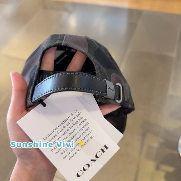 NWT Coach Embroidered Baseball Hat With Camo Print XS/S CAA64 - Picture 4 of 6